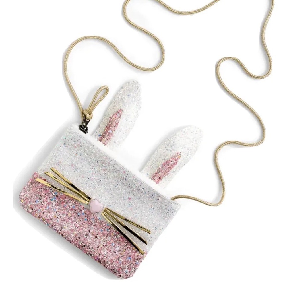 Crewcuts by J. Crew Girls Glitter Bunny Pouchette Crossbody Bag